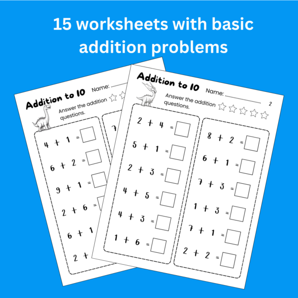Simple Addition Worksheet for Kindergarten