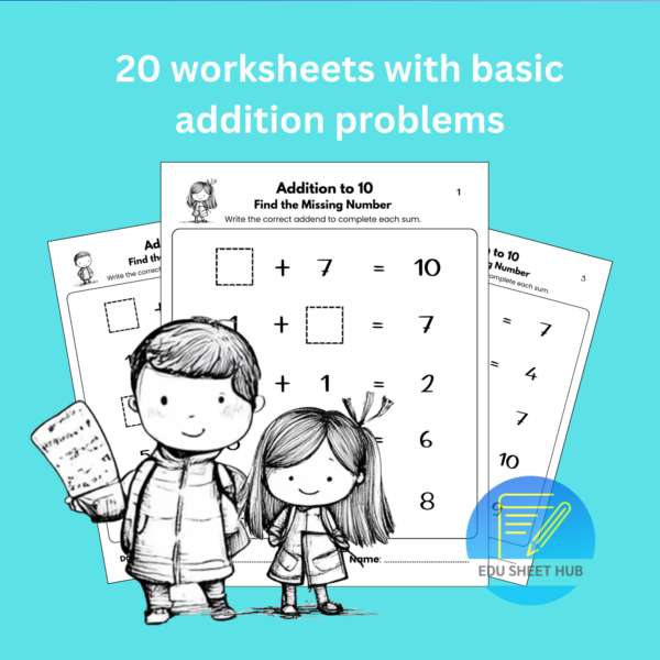 Missing Addend Worksheets to 10