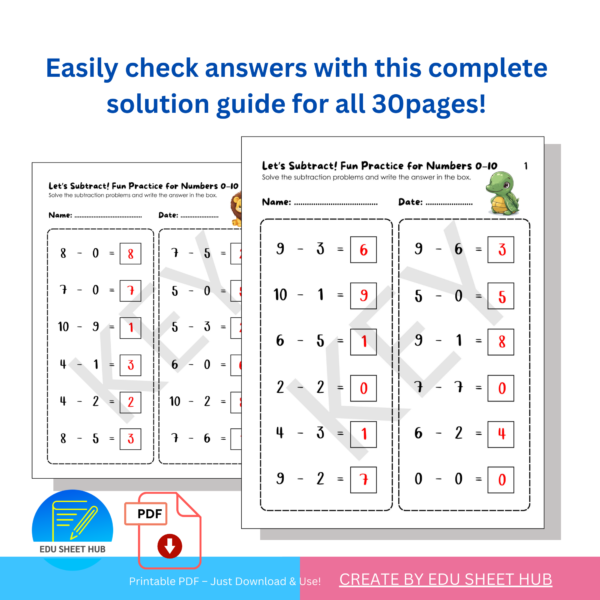 Subtraction 0–10