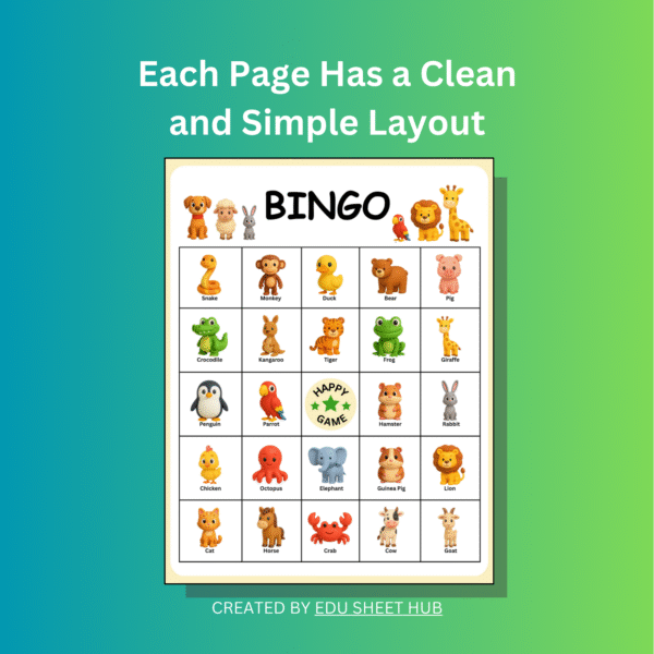 Animal Bingo Game