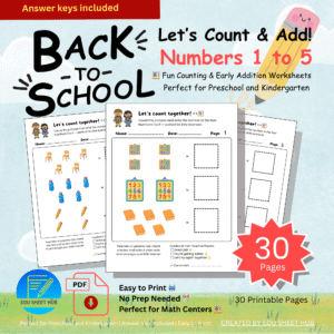 Back to School Counting Worksheets