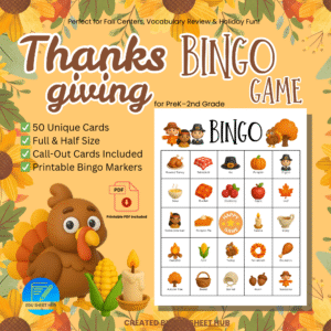 Thanksgiving Bingo Game