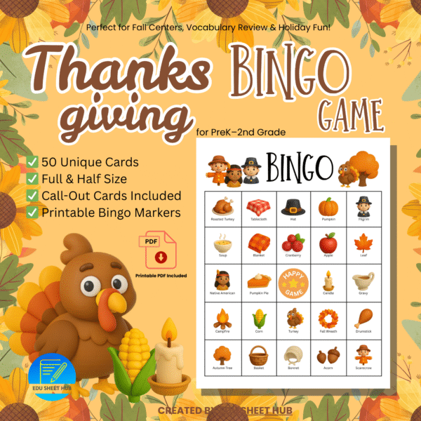 Thanksgiving Bingo Game