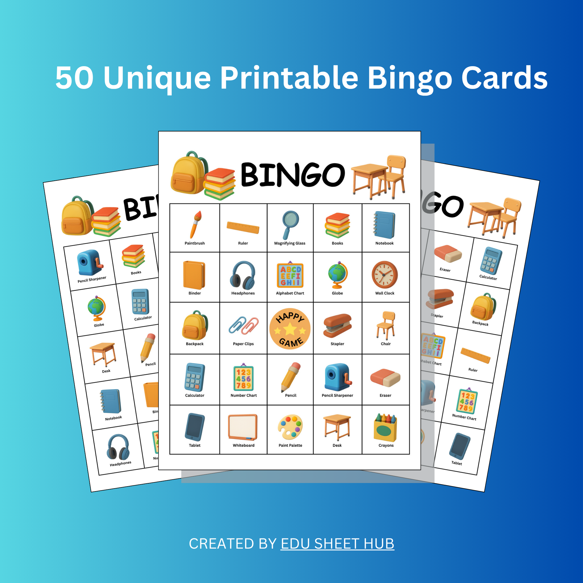 Back to School Bingo Game