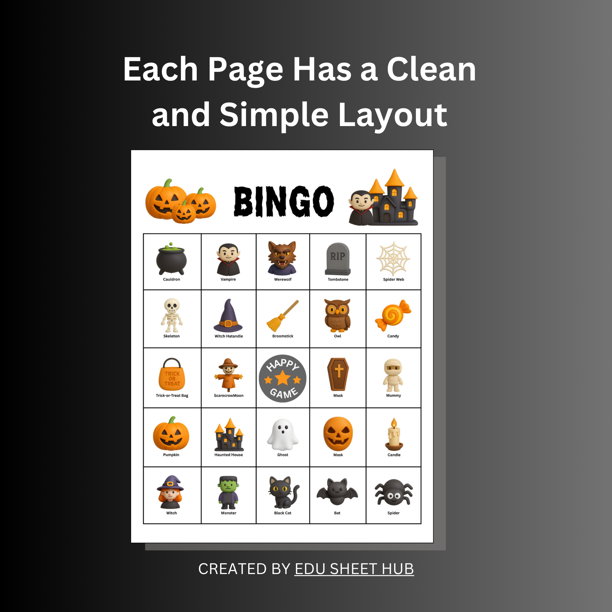 Halloween Bingo Game