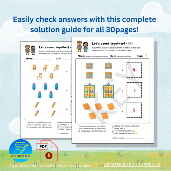 Back to School Counting Worksheets