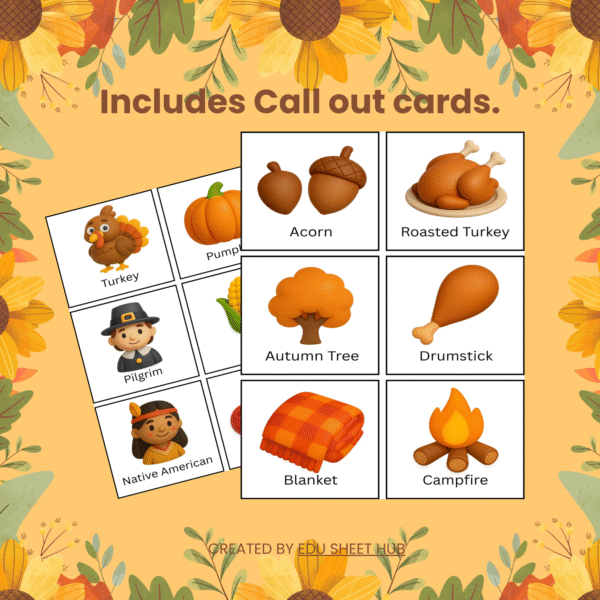 Thanksgiving Bingo Game