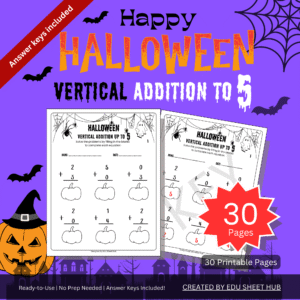 Halloween Vertical Addition up to 5