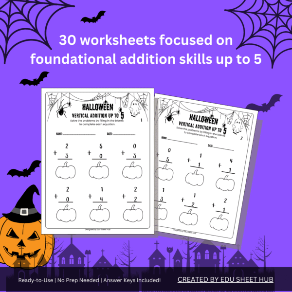 Halloween Vertical Addition up to 5