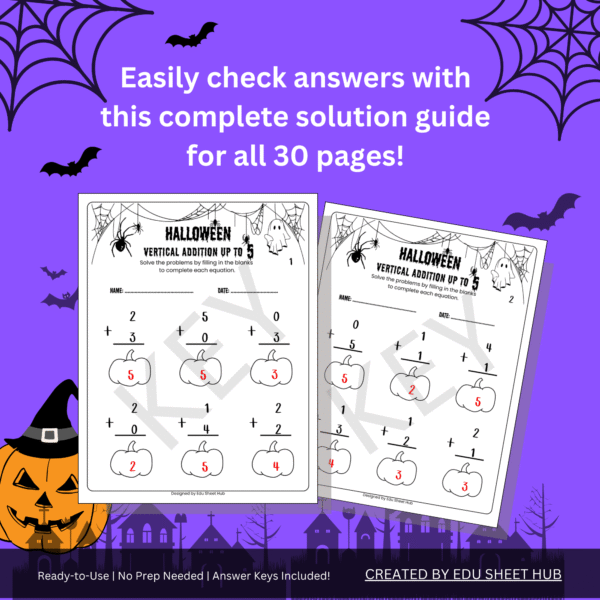 Halloween Vertical Addition up to 5