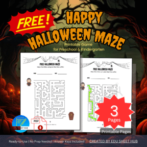 FREE Halloween Maze Worksheets