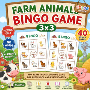 Farm Animal Bingo